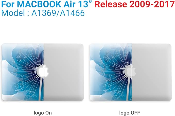 IBENZER Compatible with Old Version MacBook Air 13 Inch Case (2010-2017 Release). Models: A1466 / A1369, Plastic Hard Shell Case with Keyboard Cover for Mac Air 13, Dandelion, A13PGY+1