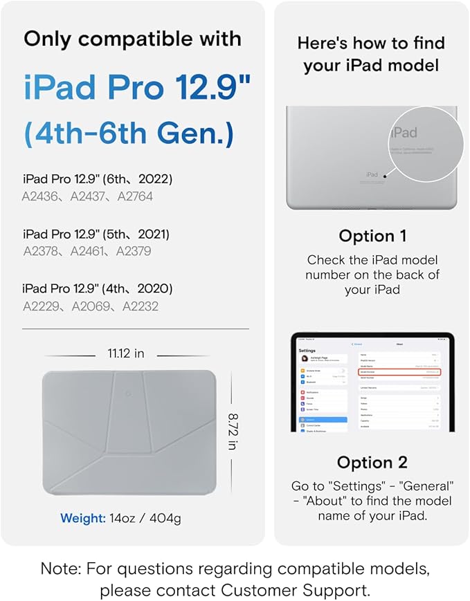 MOFT Dynamic Folio Case for iPad Pro 12.9" (6th 2022 | 5th 2021 | 4th 2020), Slim Magnetic Stand Case with 20+ Viewing Angles, Auto Wake/Sleep, Ultra Thin, Cement x Sapphire