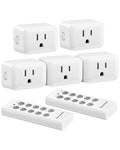 DEWENWILS Wireless Control Outlet for Christmas Decor, Programmable and Expandable Electrical Switch, 100FT Range, 125V/15A/1875W Light Switch, 2 Remote and 5 Outlets