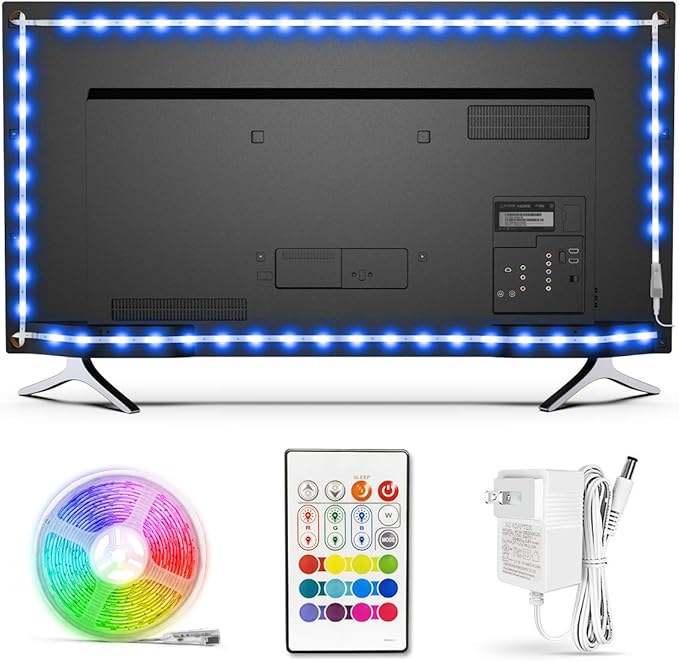 BASON LIGHTING LED TV Backlight,Bason Strip Lights with Remote for 75-82in TV, 4096 DIY Color Changing Lights, SMD 5050 LEDs TV Bias Lighting with Power Supply, Upgraded, Ultra-Long, for TV.