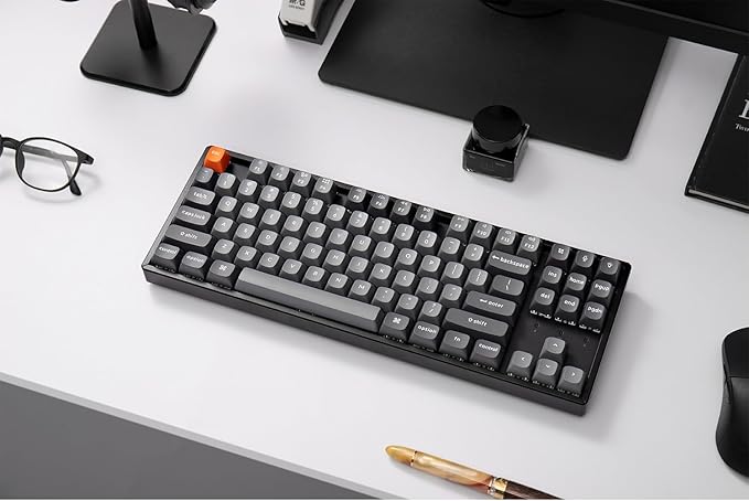 Keychron K8 Max QMK Wireless Custom Mechanical Keyboard, TKL 80% Layout Bluetooth/2.4G/USB-C Programmable, RGB Backlit Hot Swappable Super Red Switch NKRO for Mac/Windows/Linux