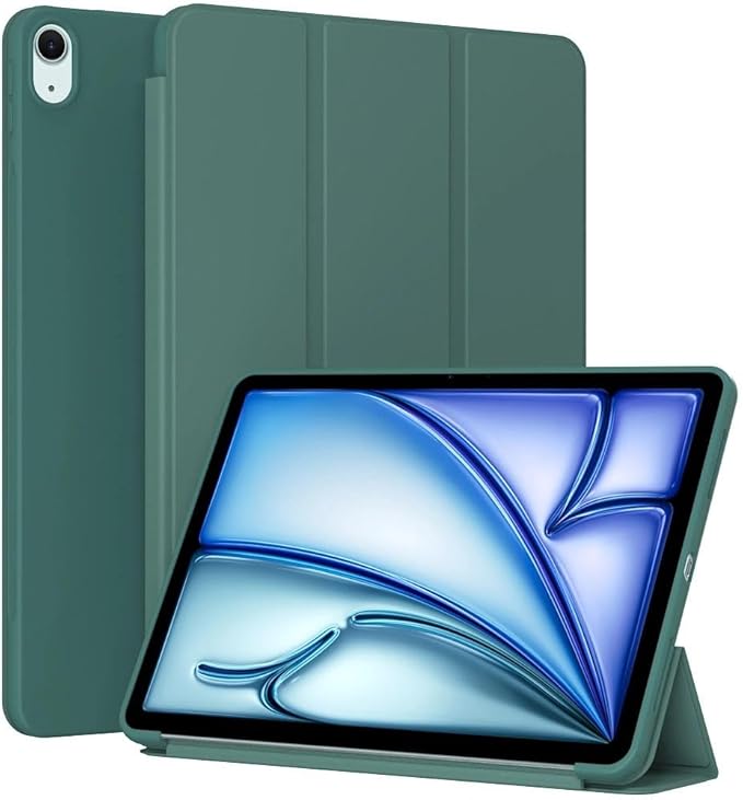 Case for iPad Air 13 Inch M3 2025 & M2 2024, Slim, Lightweight & Durable Trifold Stand Protective Cover, Support Auto Wake/Sleep, Green