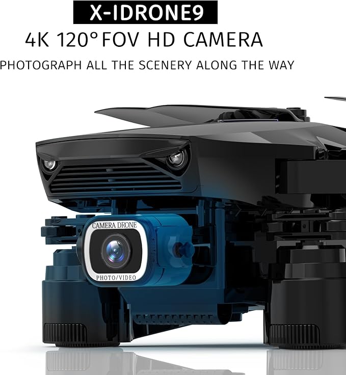 X9 4K GPS Drone with Camera for Adults Beginners, Foldable FPV RC Quadcopter, Optical Flow Positioning, Auto Return, Follow Me, Trajectory Flight, 3D Flip, Modular Batteries