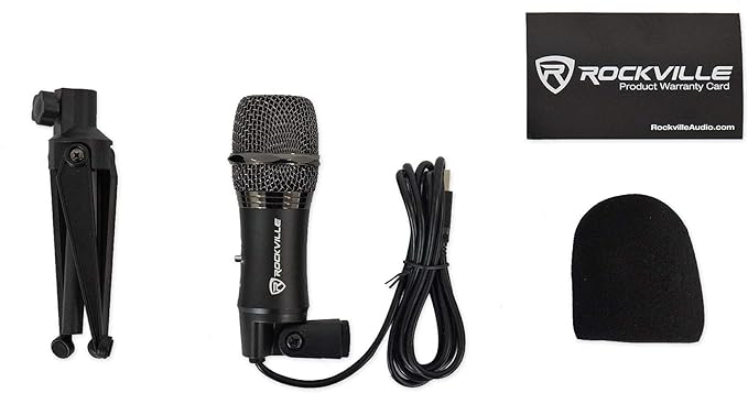 Rockville Z-Stream USB Condenser Microphone, 14mm Cartridge, Plug-and-Play, Omnidirectional, Noise Filter, Adjustable Sensitivity, for Podcasting, Gaming, YouTube