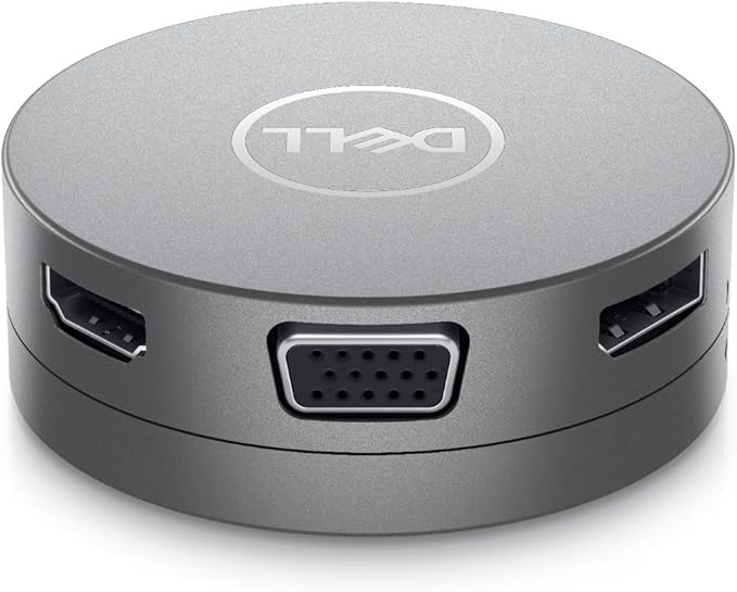 Dell 7-in-1 USB-C Multiport Adapter - DA310-2. USB-A Ports, 1 USB-C, 1 HDMI, 1 DisplayPort, 1 VGA and 1 RJ-45 Port, Crisp 4K Resolution at 60Hz, SuperSpeed Data Transfers, Lightweight and Portable.