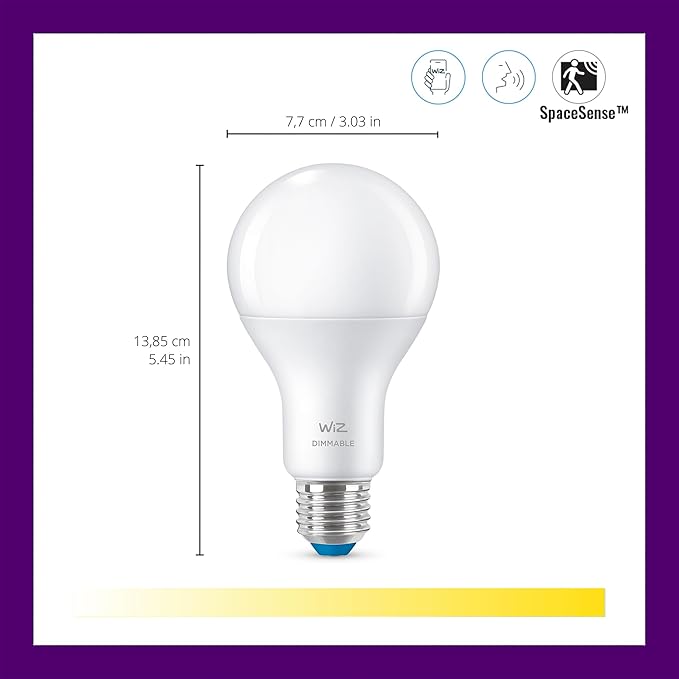 WiZ Connected 100W A21 Soft White LED Smart Bulb 1-Pack - E26- Indoor - Connects to Your Wi-Fi - Control with Voice or App + Activate with Motion - Matter Compatible