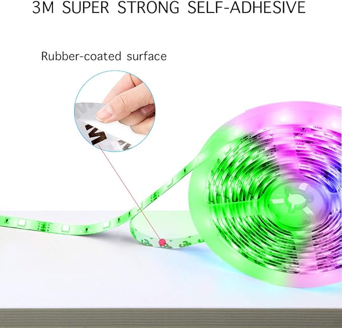 phopollo Led Lights 20ft for Bedroom Color Changing Luces Led para Decoracion RGB DIY Color Option with Power Supply and Remote