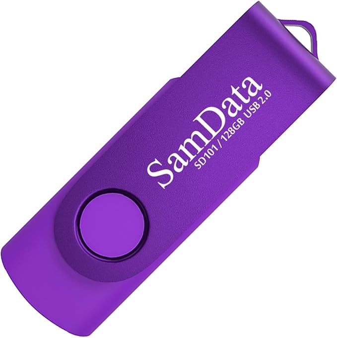 SamData 128GB USB Flash Drives 1 Pack 128GB Thumb Drives Memory Stick Jump Drive with LED Light for Storage and Backup (1 Pack Purple)