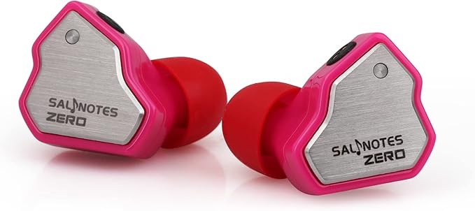 Linsoul 7Hz Salnotes Zero HiFi 10mm Dynamic Driver in-Ear Earphone IEM with Metal Composite Diaphragm Stainless Steel Faceplate Detachable 2Pin OFC Cable (Rose, with Mic, Type C)
