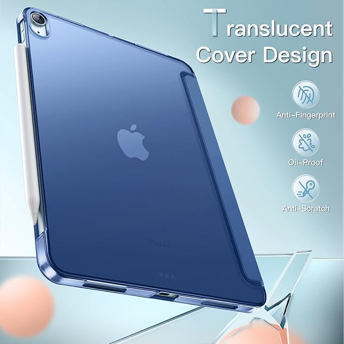 JETech Case ONLY for iPad Air 11-Inch M4/M3/M2 (2026/2025/2024), iPad Air 5/4 (2022/2020 5th/4th Generation 10.9-Inch), Slim Stand Hard Back Shell Cover with Auto Wake/Sleep (Navy)