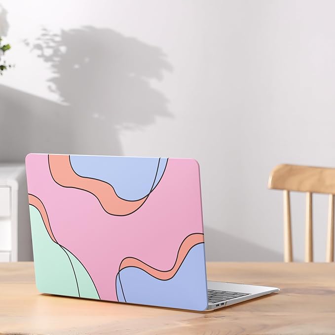 iCasso Compatible with MacBook Air 13 inch Case 2021 2020-2018 Release M1 A2337 A2179 A1932, Pattern Protective Hard Shell Case for MacBook 13.3''+Keyboard Cover + Screen Protector, Bright Irregular
