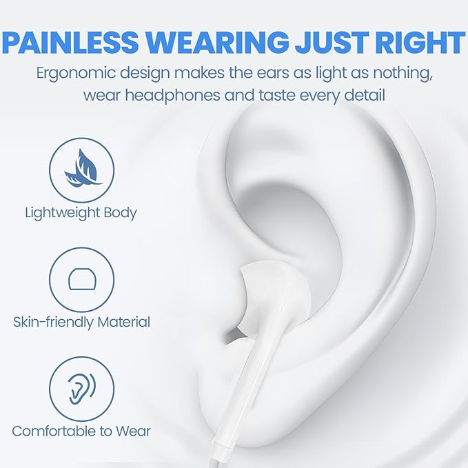 2 Pack Headphones USB C Wired for iPhone 17/17 Pro Max/17 Pro/16/15,Earphones in Ear HiFi Stereo Type C Earbuds Built-in Microphone & Volume Control for Galaxy S25 S24 S23