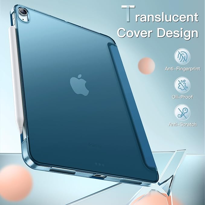 JETech Case ONLY for iPad Air 11-Inch M4/M3/M2 (2026/2025/2024), iPad Air 5/4 (2022/2020 5th/4th Generation 10.9-Inch), Slim Stand Hard Back Shell Cover with Auto Wake/Sleep (Blue)