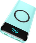 Wireless Portable Charger 30,800mAh,15W Wireless Charging USB C Power Bank,25W PD QC 4.0 Fast Charging 4 Outputs Travel Essentials Battery Pack Compatible with iPhone 17/16/15/14,Galaxy,Android-Green