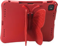 Butterfly Kids Case for iPad Air 13 Inch M3/M2 (2025/2024), iPad Pro 13 M5/M4 (2025/2024), iPad Pro 12.9 (2022/2021/2020/2018), 3D Cartoon EVA Foam Shockproof Stand Cover for Girls - Red