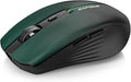 RAPIQUE Bluetooth Wireless Mouse – Bluetooth 5.1 & 2.4G Dual Connectivity, Rechargeable USB-C, Silent Click, Ergonomic 6-Button for Windows/macOS/Android/iOS/Laptop/MacBook(Green-to-Black)