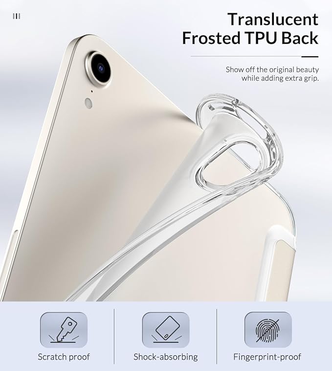 MoKo Case Fit New iPad mini 7 (A17 Pro) 2024, iPad mini 6th Generation Case 2021 (8.3-inch), iPad mini 6 Case, Soft TPU Translucent Frosted Back Cover Case for iPad mini 7th, Champagne Gold