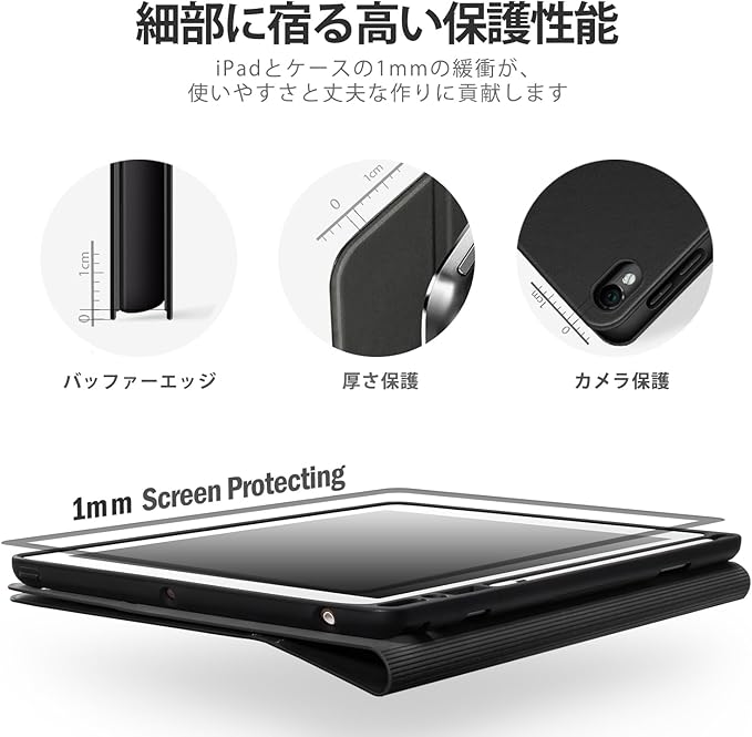 Antbox Case for iPad Pro 10.5 / iPad Air 3 with Built-in Pencil Holder Auto Sleep/Wake Function PU Leather Smart Cover for iPad Air 3 10.5 Inch 2019/iPad Pro 10.5 2017 (Black)