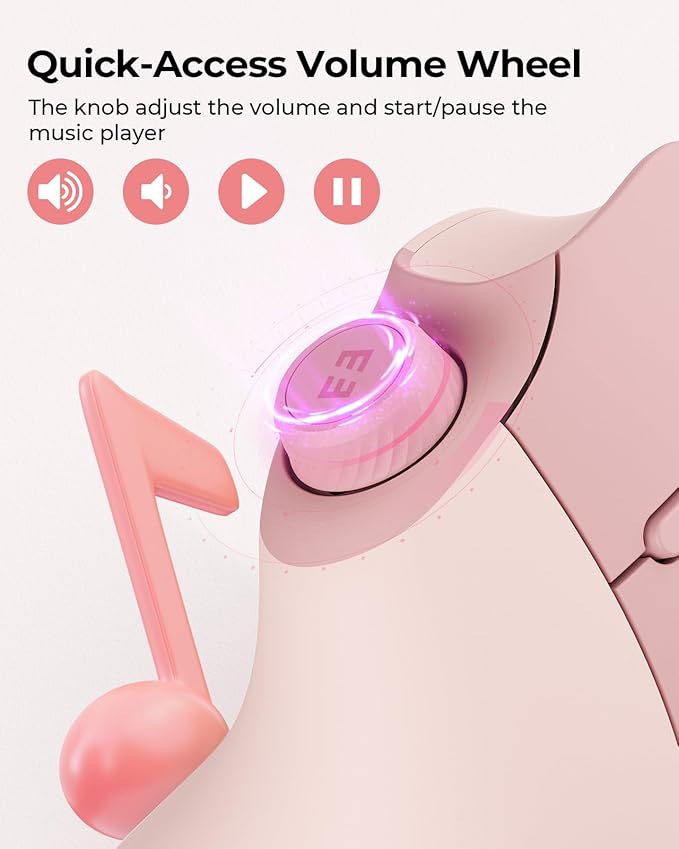 seenda Ergonomic Mouse Wireless, MOU-302 Bluetooth Vertical Mouse Rechargeable, Volume Knob, Silent Mice & 1000/1600/2400 DPI, 3 Multi-Device Connection for Windows/PC/Laptop/Mac/MacBook, Pink