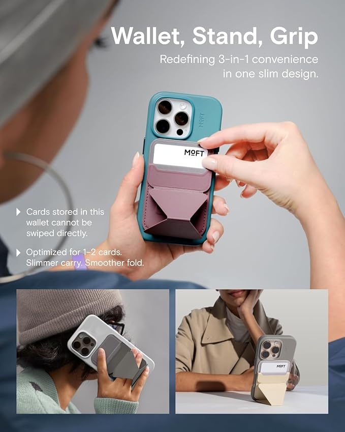 MOFT Magnetic Wallet Stand Compatible with iPhone 17/16/15/14/13/12 Series, Angle Adjustment & Magsafe Compatible MOVAS Phone Stand,Jungle