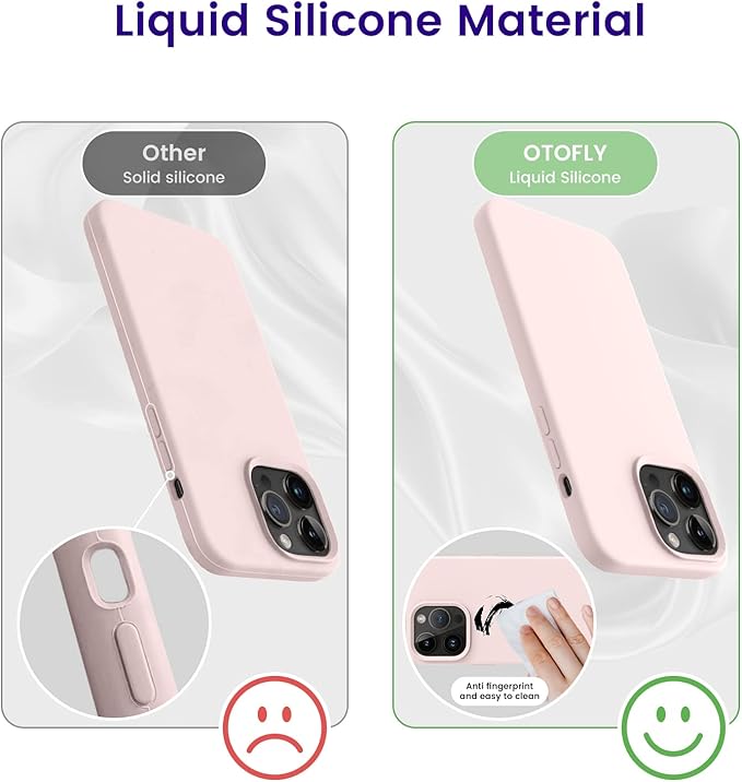 OTOFLY Designed for iPhone 14 Pro Max Phone Case, Silicone Shockproof Slim Thin Phone Case for iPhone 14 Pro Max 6.7 inch (Chalk Pink)