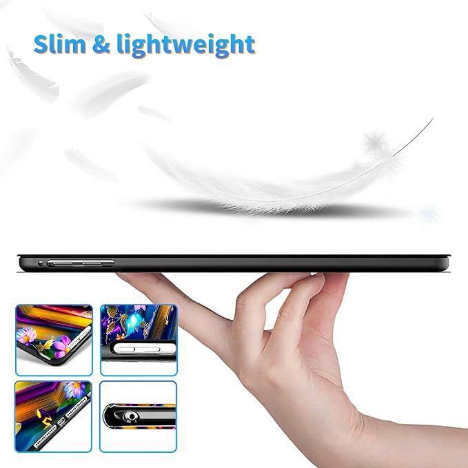 for 7" Kindle Paperwhite 12th Generation 2024/2025 & Kindle Colorsoft Signature Edition Tablet Case, Slim Kickstand Stand Leather Smart Cover with Auto Wake/Sleep, Blue Book Flower
