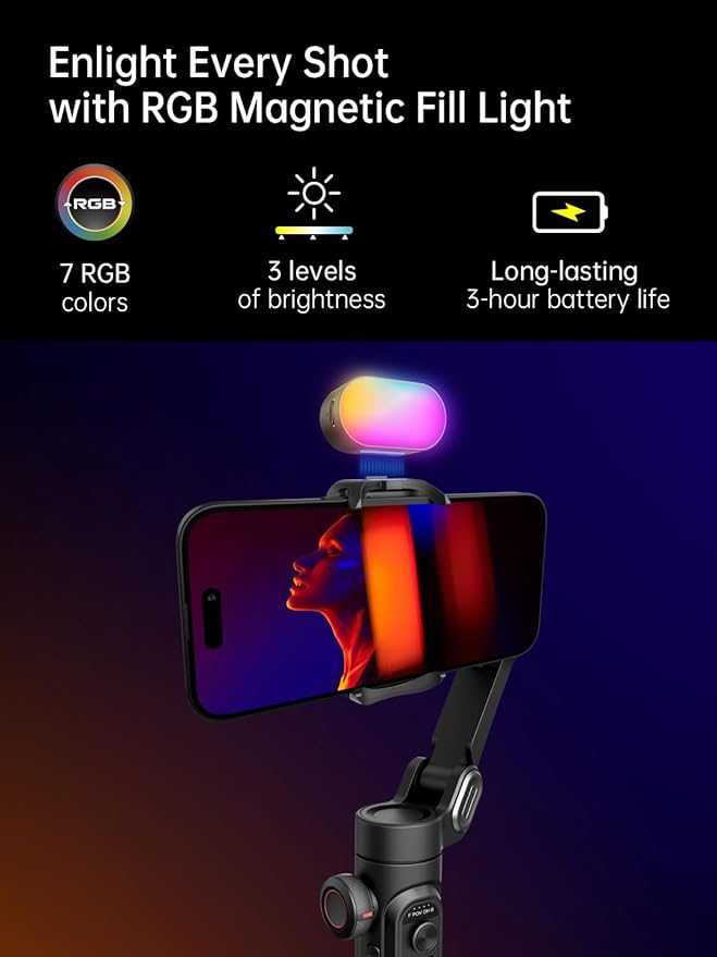 Gimbal Stabilizer Smartphone for iPhone Video w/ 1.7M Complete Camera Tripod