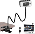Webcam for PC, 4K Streaming Camera with Light, Web Camera for Desktop/Laptop Computer Webcam with Microphone, Plug and Play USB Web Cam with Bracket, for Live Streaming, Video Calls, and Meetings