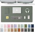 YSAGi Leather Desk Protector, Office Mat, Large Mouse Mat, Non-Slip PU Leather Blotter, Laptop Desk Pad, Waterproof Writing Pad for Office and Home (Dark Green, 47.2" x 23.6")