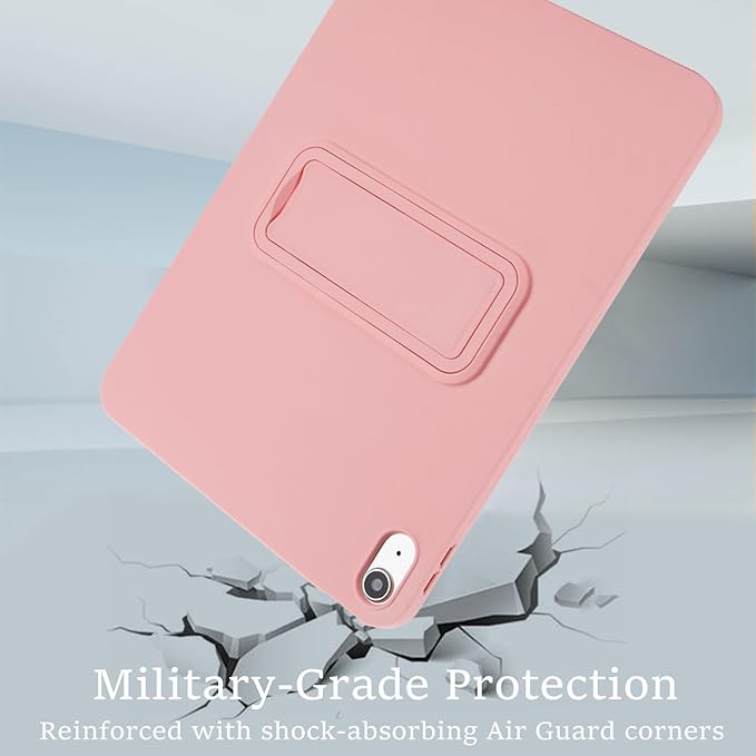 Case for iPad 11th Generation (A16) 11 Inch 2025/iPad 10th Generation 10.9" 2022, TPU & Hard PC Back Cover with Kickstand Feature Screen & Camera Defense Shockproof Bumper, Pink