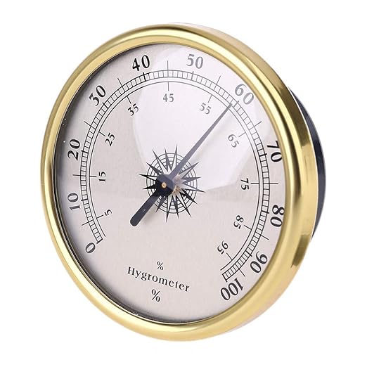 Round Gold Thermometer and Hygrometer 72mm Temperature Monitor Humidity Meter Gauge No Battery Needed for Indoor Meter