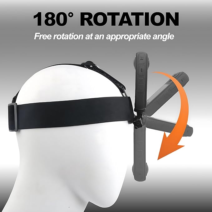 Head Strap Mount for Insta 360 X5 X4 X3 X2 X ACE Pro ONE RS R GO 2 3, Hat Headband Mount Compatible with GoPro Hero 13 12 11 10 9 8 7, Fusion Max, DJI Osmo Action 2 3 4 5 Pro Cameras