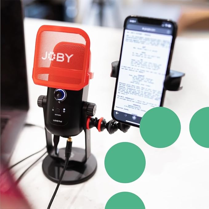 Joby Wavo POD Pop Filter, Microphone Pop Filter, Wind Pop Screen, Plosive Filter for Wavo POD, Filter for Microphones, Condenser Microphones, ASMR Microphone, Accessories for PC, Microphone PC