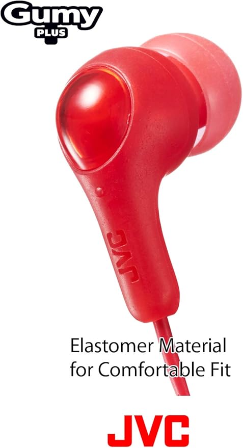 JVC Gumy in Ear Earbud Headphones, Powerful Sound, Comfortable and Secure Fit, Silicone Ear Pieces - HAFX7B Black, Small