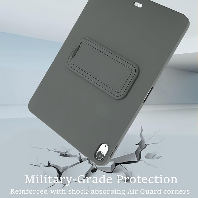 for iPad Air 11-inch M4/M3/M2 (2026/2025/2024) Case, Shockproof Protective Back Cover with Kickstand Slim Shell for Women Men, Gray