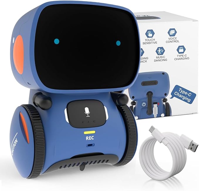 98K Robot Toys for Girls and Boys Rechargeable, Touch and Voice Control Robots Interactive Talking Smart Partner and Teacher with Singing, Dancing, STEM Toy Gifts for Kids Age 3 and Up
