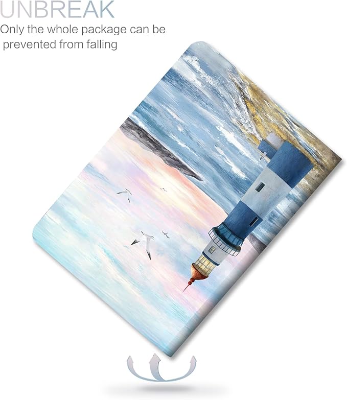 for iPad Air 2/1 Case Cozy Coast, for iPad 6Th/5Th Generation Case,for iPad 6Th/5Th Cover Generation, for iPad 9.7 Cover, Auto Wake/Sleep Multi-Angle Viewing Slim, Romantic Lighthouse