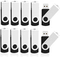 KOOTION 10 Pack 4GB Flash Drive 4gb USB 2.0 Flash Drives USB Drive Jump Drive Bulk Thumb Drive Swivel Memory Stick Black