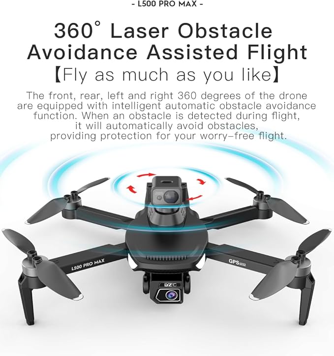 GPS Drone with 4K HD Camera for Beginners Adults, 360° Obstacle Avoidance Drone, Brushless Motor GPS Auto Return Optical Flow Positioning Headless Mode One Key Takeoff/Landing Under 249g RC Quadcopter Drones Birthday Easter Gifts for Teens Men