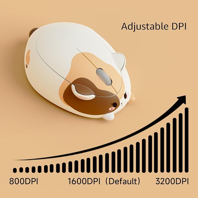 Akko Cat Theme Wireless Gaming Mouse Calico Cat, Tri-Mode Mouse BT3.0/BT5.0/2.4G, Cute Optical Cordless Cartoon Mice for Computer/Laptop/Desktop/PC, Compatible with Mac/Win