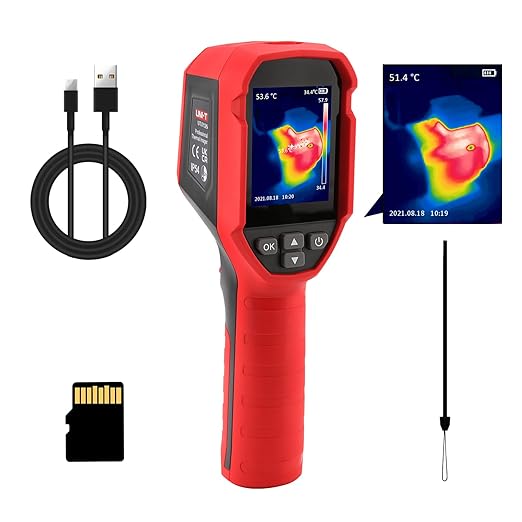 UNI-T UTi712S Infrared Thermal Camera 120x90 IR Resolution Thermal Imager 10800 Pixels,Handheld Thermal Imaging Camera, Supports 5 Languages IP54 Rechargeable 32GB MicroSD