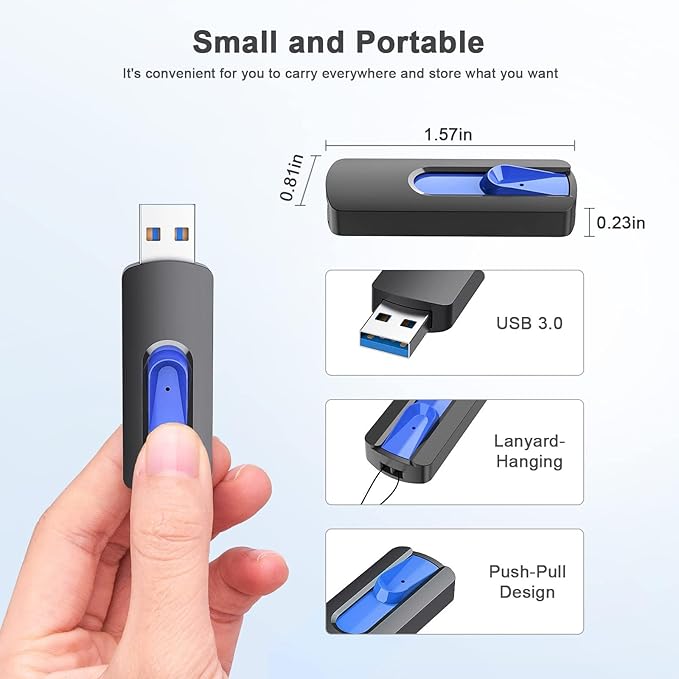 JUANWE 512GB USB Flash Drive, Thumb Drive 130MB/S High Capacity, USB 3.0 Jump Drive USB Drive Flashdrive for Computers