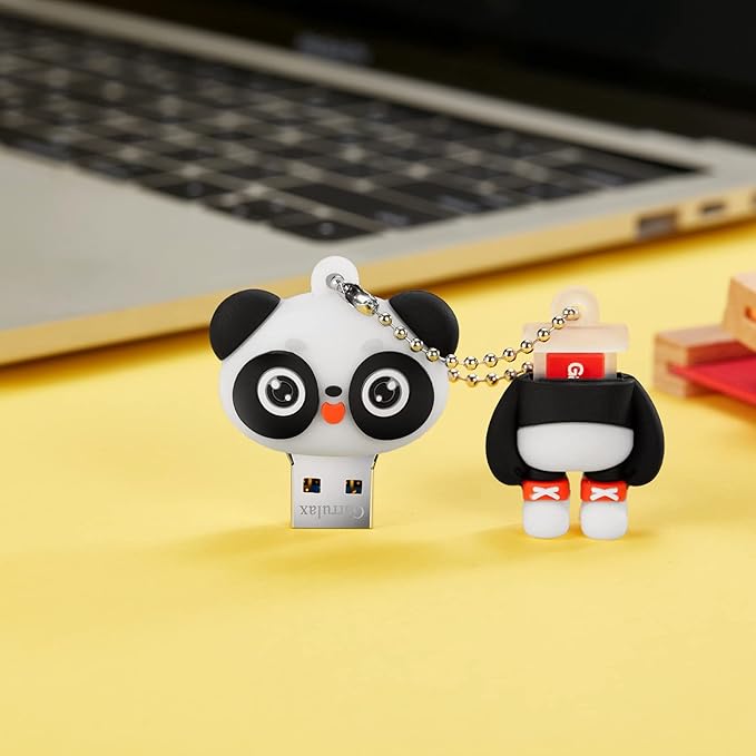 USB Flash Drives,Waterproof Silicone USB2.0 High Speed Thumb Memory Stick Pen Date Storage Pendrive U Disk (64GB,Panda Cat)