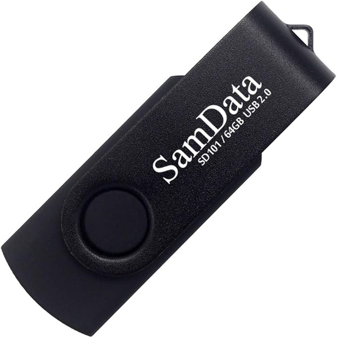 SamData 64GB USB Flash Drives 2 Pack 64GB Thumb Drives Memory Stick Jump Drive with LED Light for Storage and Backup (2 Pack Black)