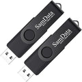 SamData 128GB USB Flash Drives 2 Pack 128GB Thumb Drives Memory Stick Jump Drive with LED Light for Storage and Backup (2 Pack Black)