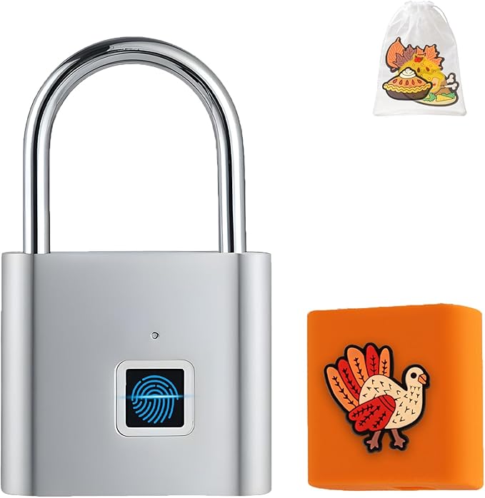 UMIKSMART Fingerprint Padlock, Keyless Fingerprint Padlock with USB Charging, Smart Keyless Padlock for School Locker, Gym Locker, Backpack and Travel Bag, Gift for Kids, Teens and Friends
