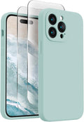FireNova Designed for iPhone 14 Pro Max Case, Silicone Upgraded [Camera Protection] Case, Soft Anti-Scratch Microfiber Lining Inside, 6.7 inch, Mint Green
