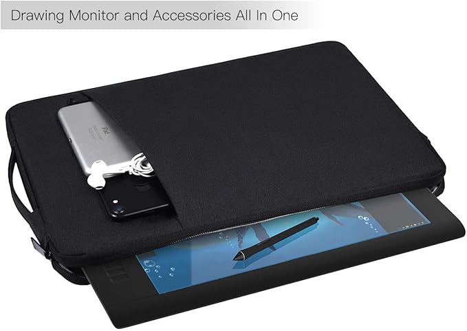 Graphics Drawing Tablet Sleeve Case for XP-Pen Artist 13.3 Pro/V2/ Artsit 14/12, Huion KAMVAS Pro 13 GT-133 Carrying Bag(Black)