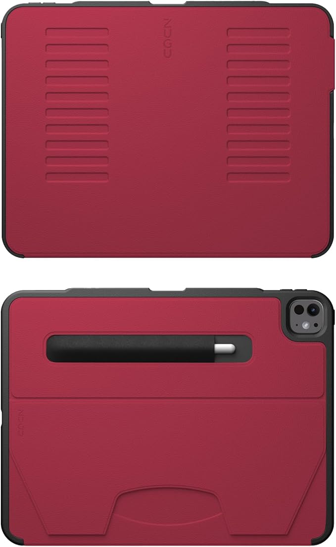 Zugu Case for iPad Pro 13 (M4/M5) 2024/2025, Slim Protective Cover with Apple Pencil Holder, Auto Wake/Sleep, Multiple Viewing Angles, iPad Pro 13 Inch Cover, Phone Protectors, Scarlet Red