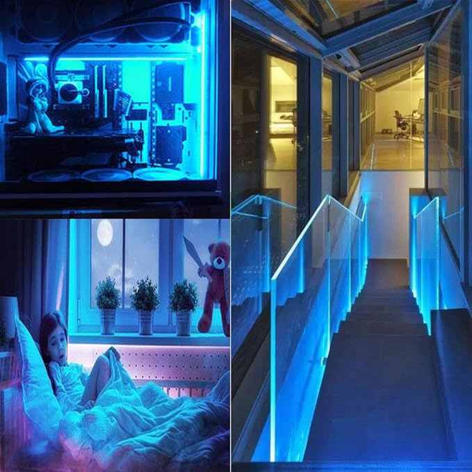 SUYOOULIN LED Strip Lights, SMD 2835 LED Strip, DC12V 1200LEDs 16.4Ft 26000LM High Density LED Light Strips Non-Waterproof IP21, 3 Times Brightness Than SMD3528 LED Strip, Ice Blue